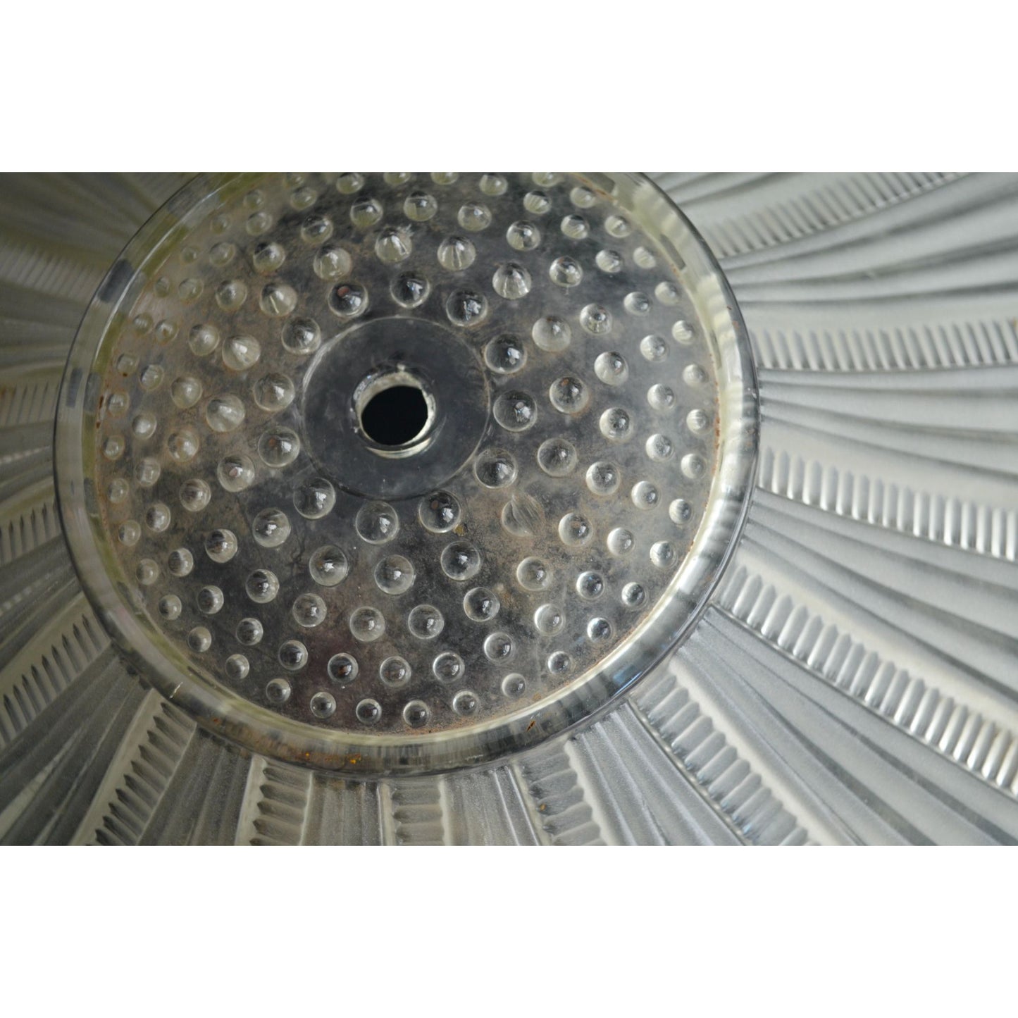 Art Deco Sunflower Glass Ceiling Shade Vintage White Frosted 14" Restoration