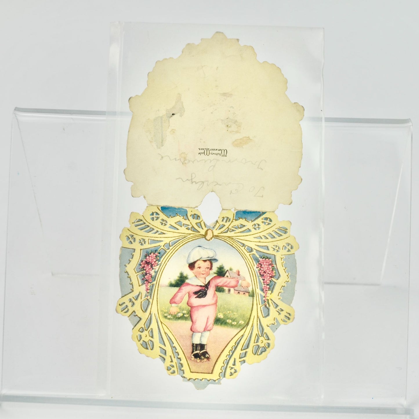 Vintage Valentine's Day Card Whitney Made Heart Die Cut