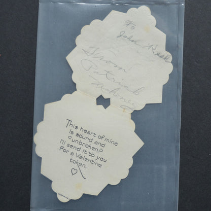 Vintage Valentine Due Cut Embossed Boy Girl I Love You Greetings