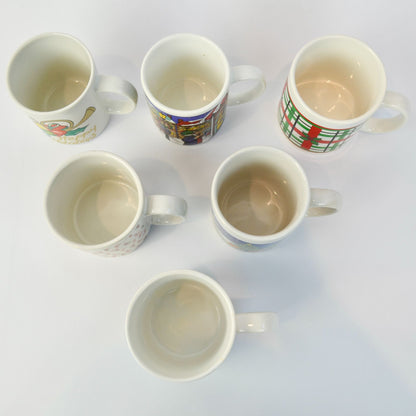 80s 90s Vintage Christmas Mugs Assorted Lot of 6