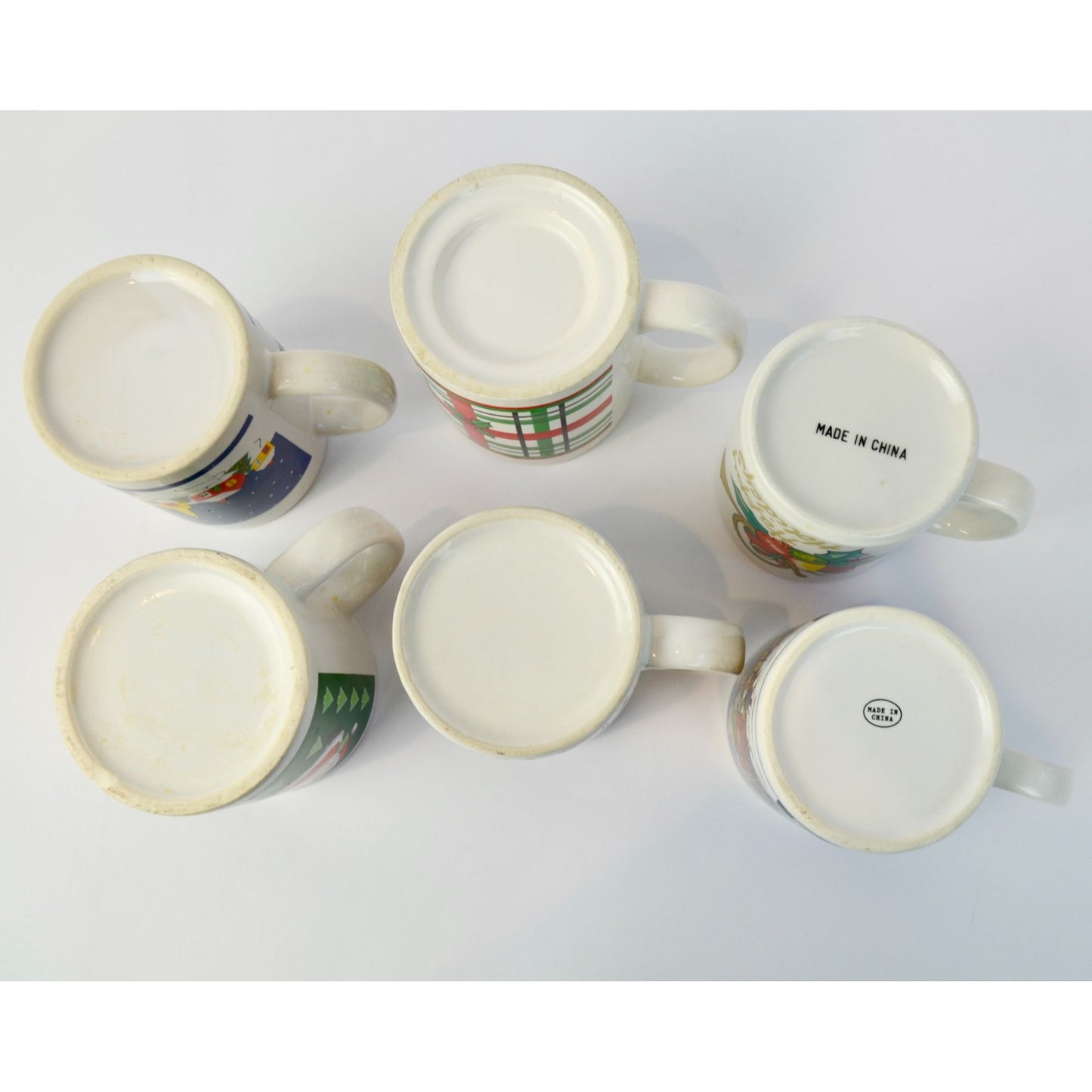 80s 90s Vintage Christmas Mugs Assorted Lot of 6