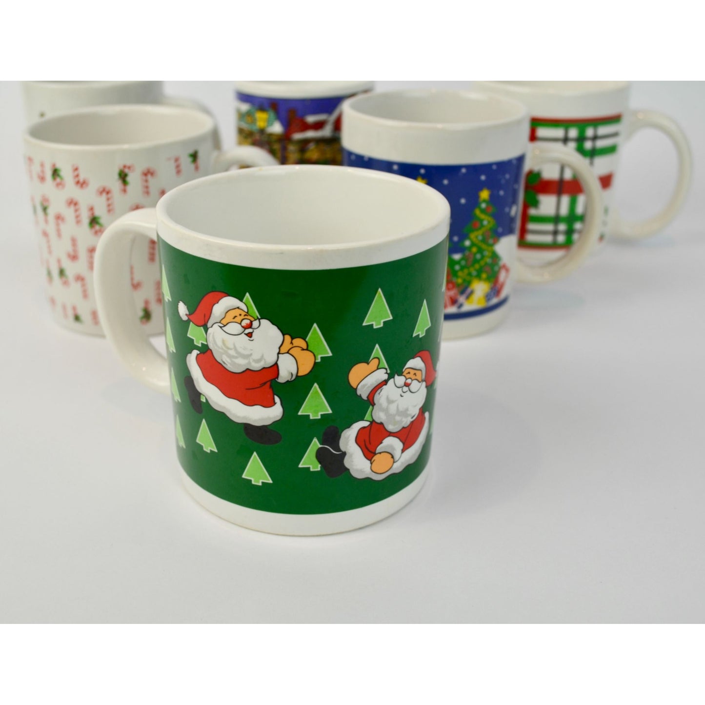 80s 90s Vintage Christmas Mugs Assorted Lot of 6