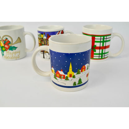 80s 90s Vintage Christmas Mugs Assorted Lot of 6