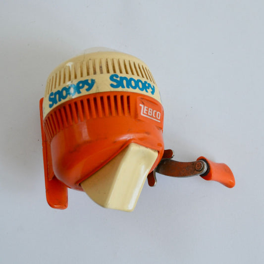 Vintage 1980's Zebco Snoopy Reel Orange Fishing Spincast