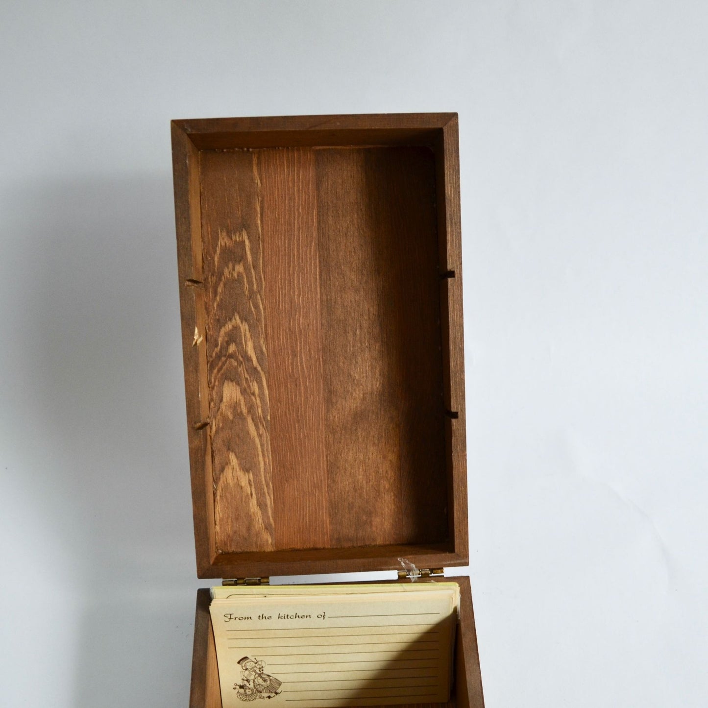 Vintage Handpainted Wooden Recipe Box Large