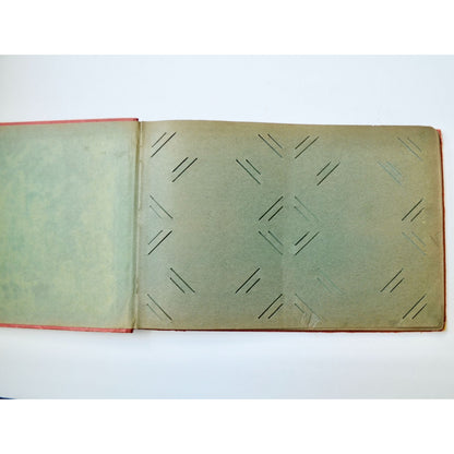 Vintage Antique Post Cards Album EMPTY Red Winter