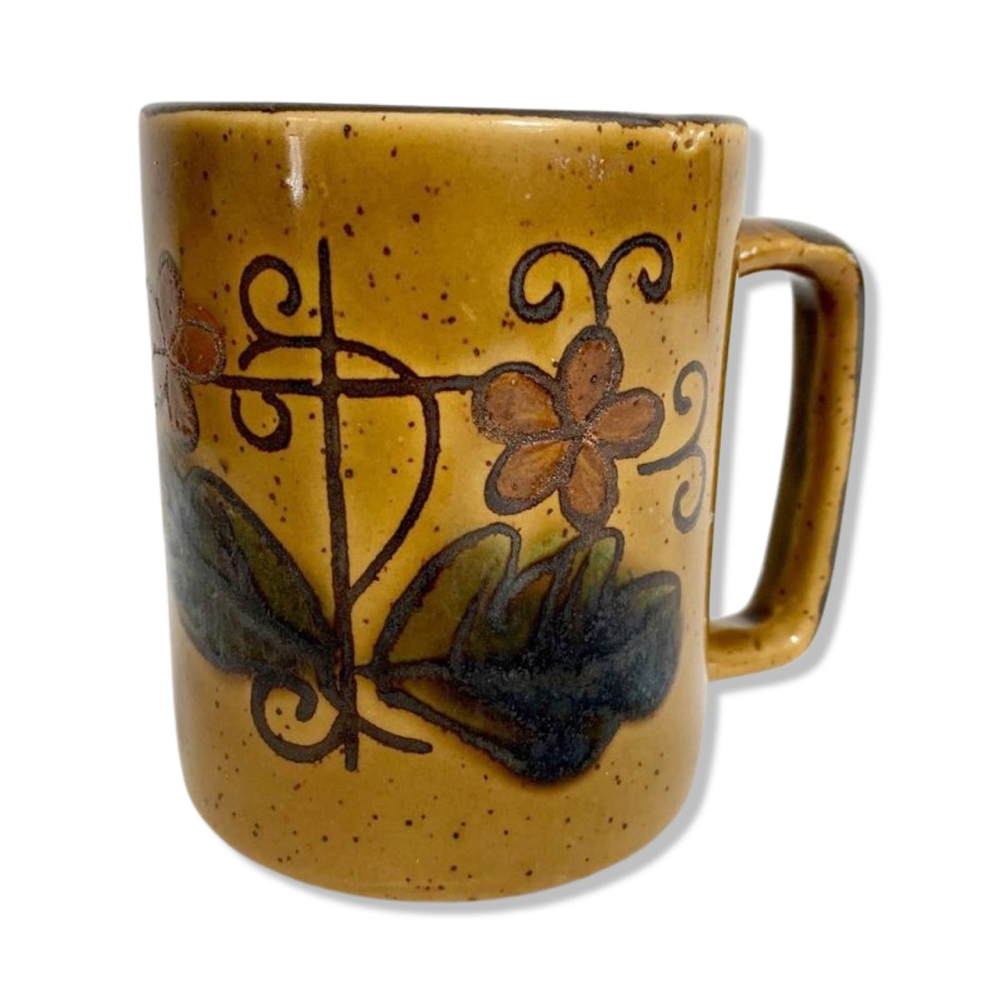 Vintage Ceramic Coffee Mug Brown