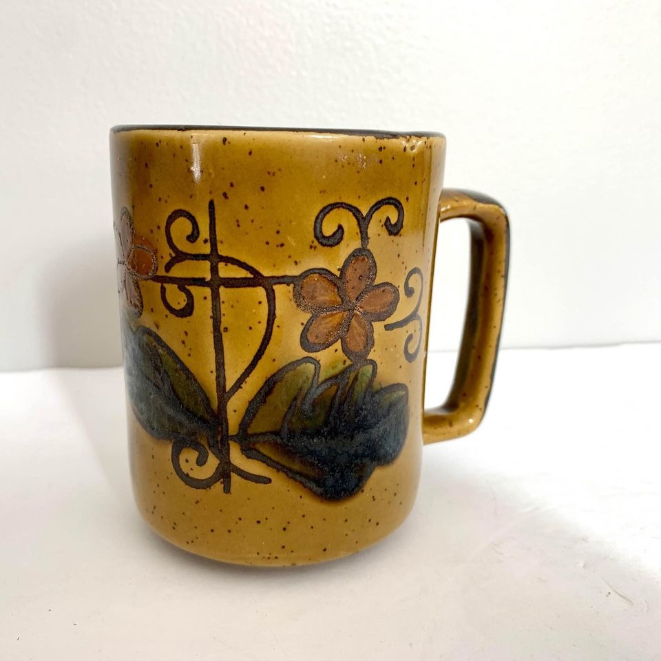 Vintage Ceramic Coffee Mug Brown