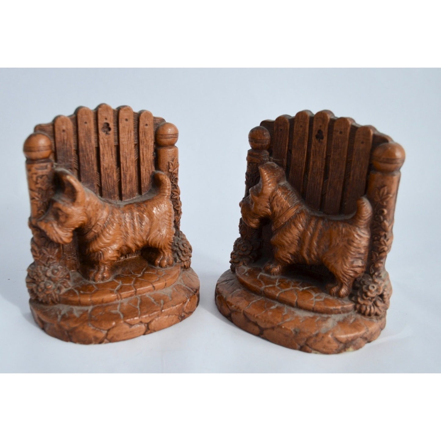 Syroco Scottie Dog Fence Bookends Pair