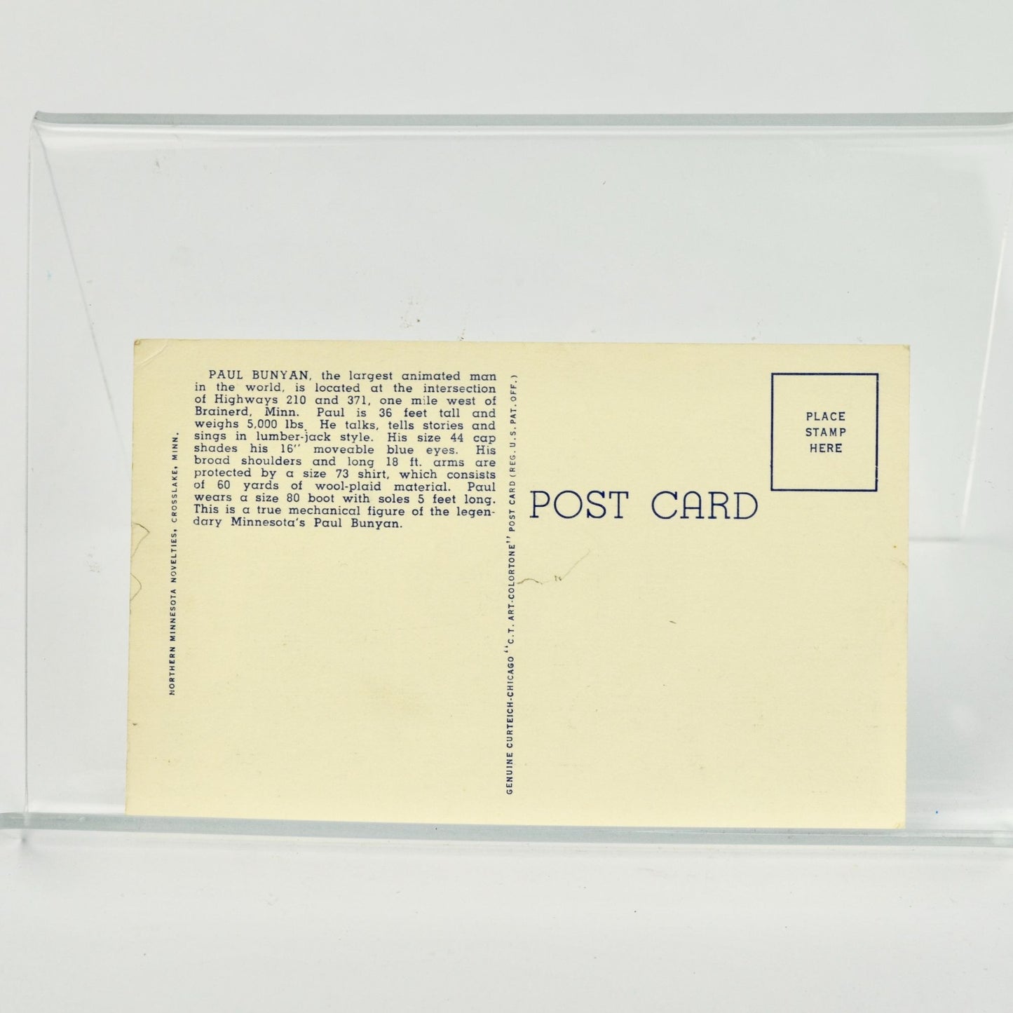 Vintage Paul Bunyan Brainerd MN Postcard UNUSED