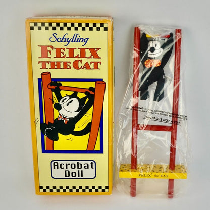 Schylling Felix The Cat Acrobat Doll New In Plastic Vintage