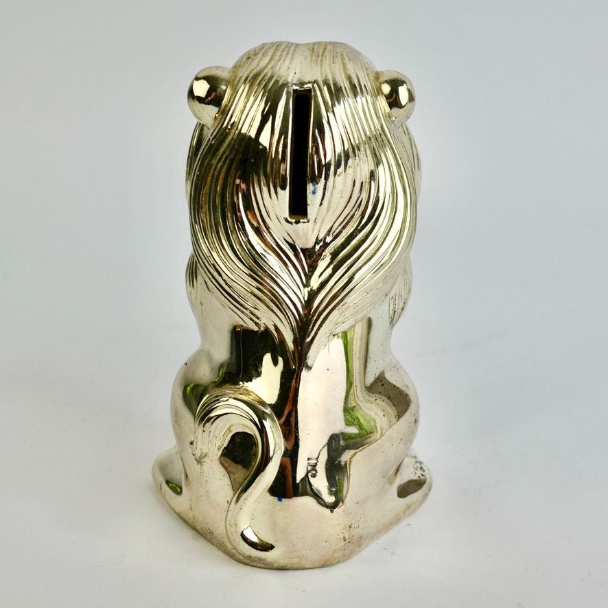 Reed & Barton Lion Silver Piggy Money Vintage Bank