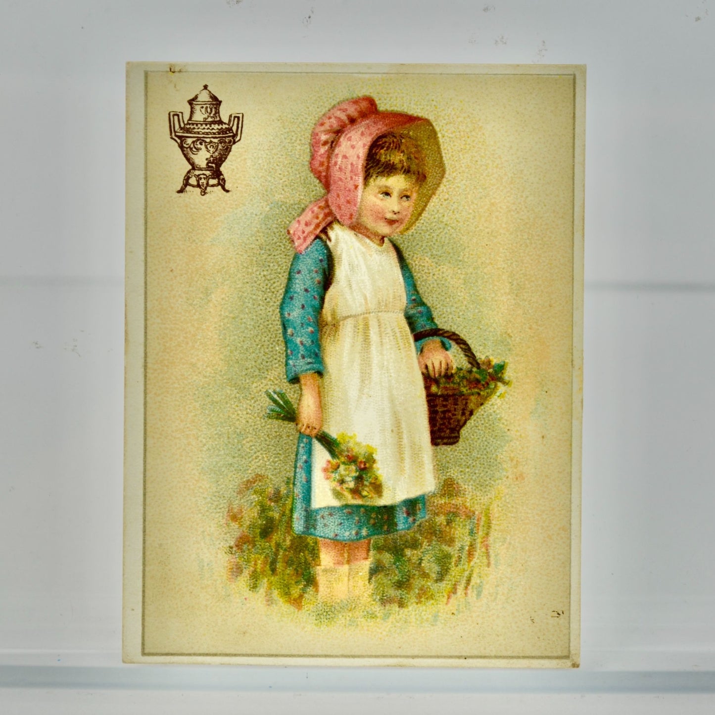 Dilworth's Coffee Antique Victorian Trading Card Girl Basket