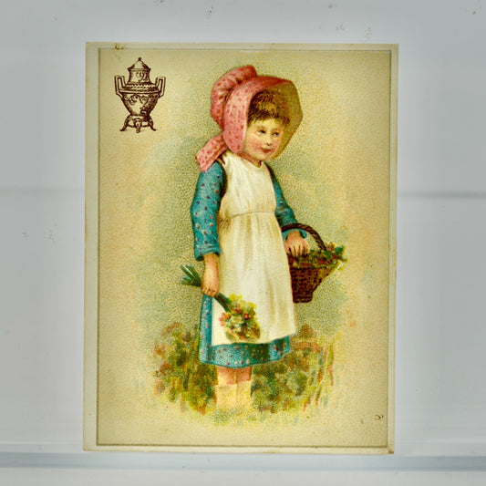 Dilworth's Coffee Antique Victorian Trading Card Girl Basket