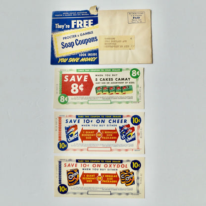Vintage Proctor & Gamble Soap Coupons Set of 4