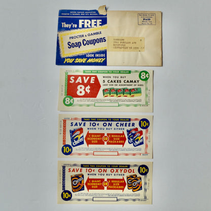 Vintage Proctor & Gamble Soap Coupons Set of 4