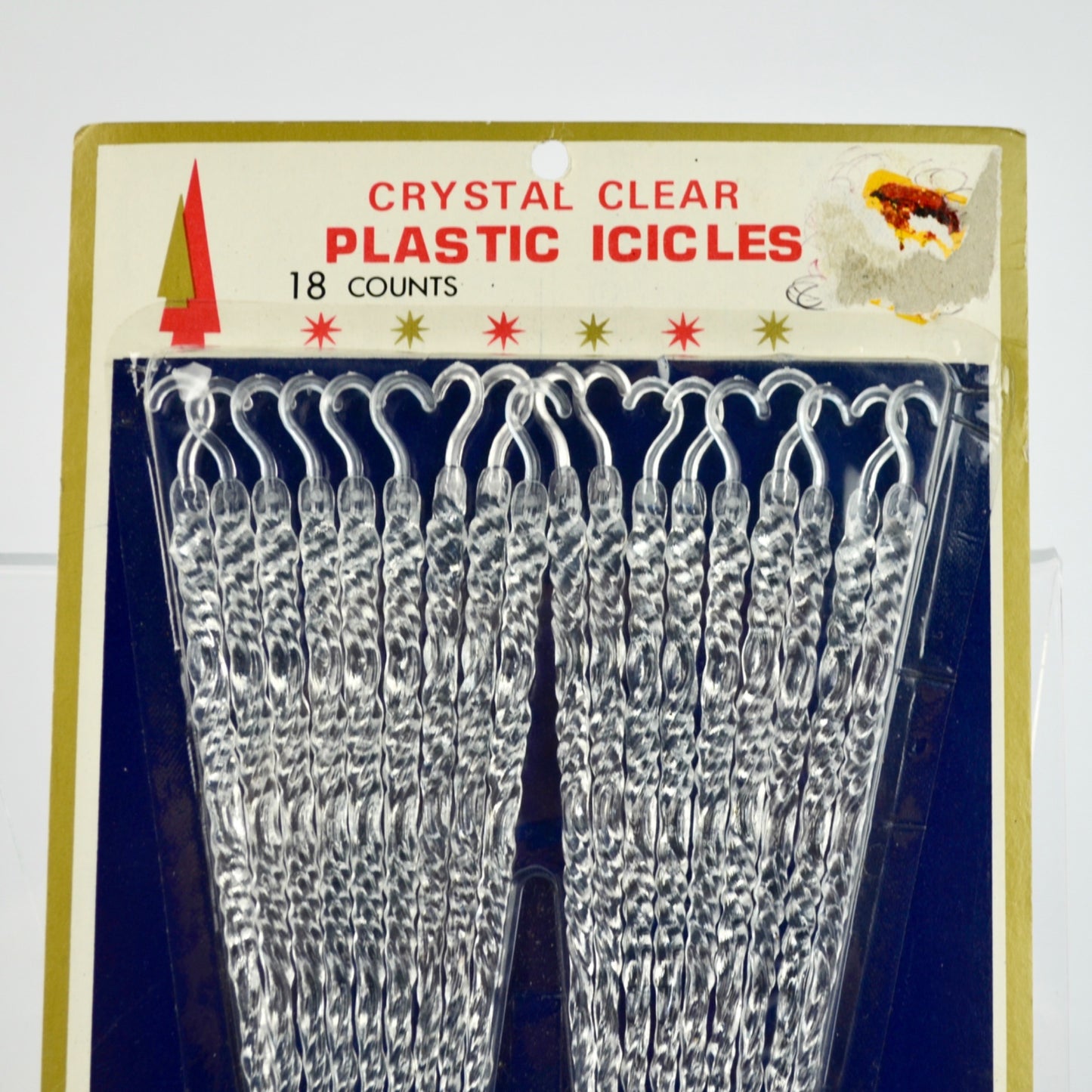 Kmart Vintage Crystal Clear Plastic Icicles 18 Count Vintage NOS New
