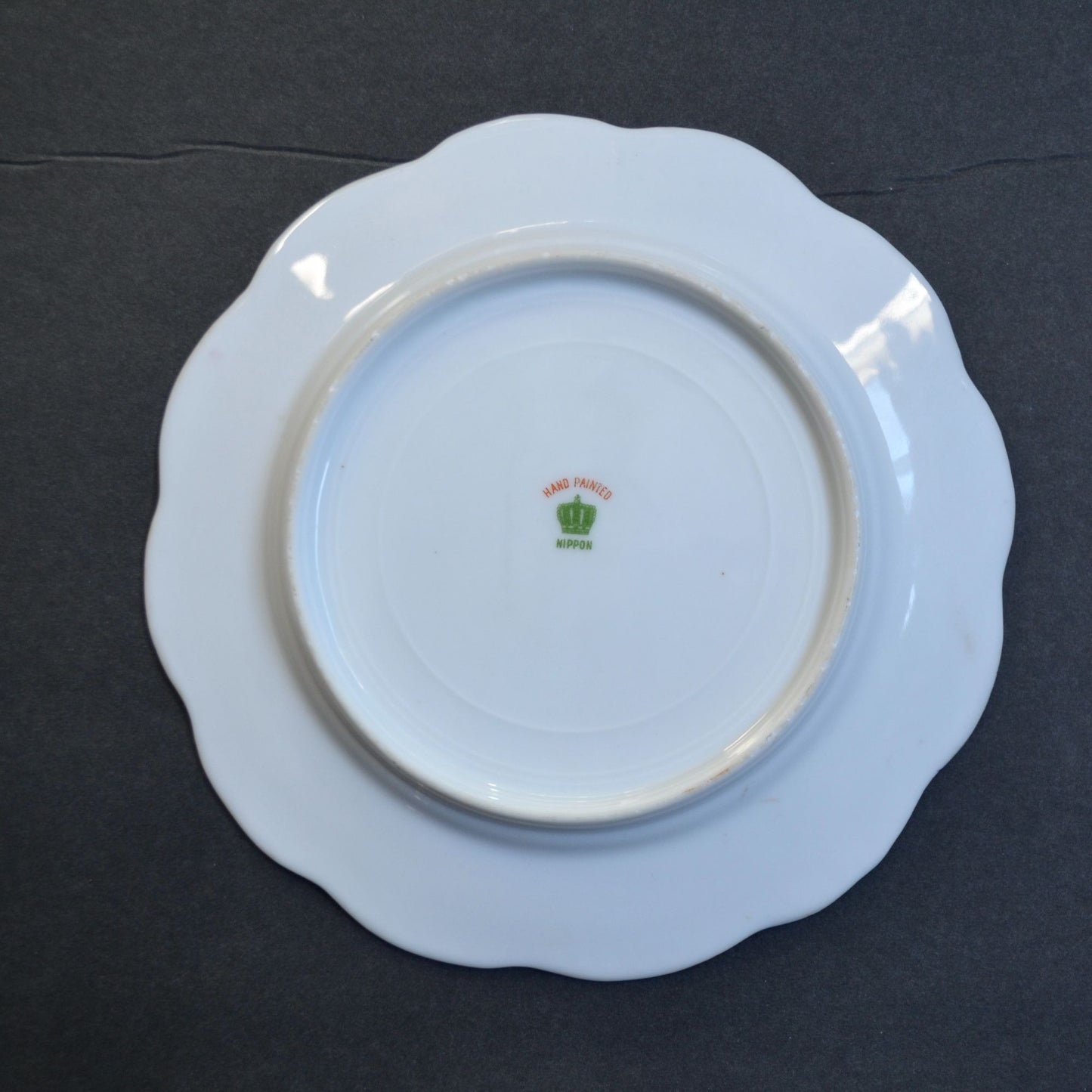 Nippon Handpainted Floral Dessert Plates Set of 6 Gold Trim
