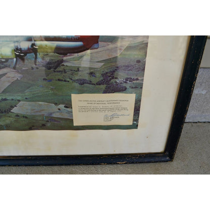Vintage 1960's Air National Guard Framed Print Boeing C-97A Stratofreighter