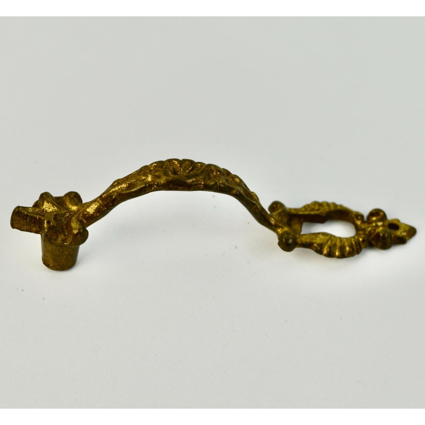 Vintage Brass Drawer Pull Handle Antique Keyhole Escutcheon Finger Pull