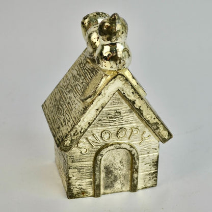 Leonard Snoopy Vintage Silver Plated Piggy Money Bank