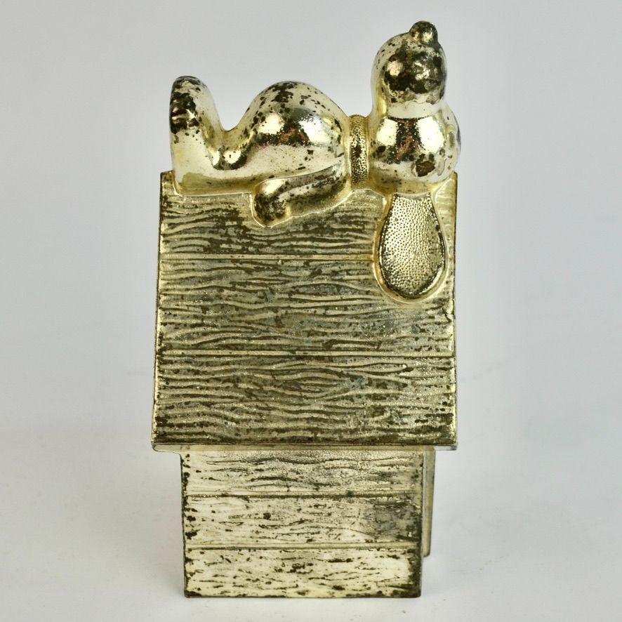 Leonard Snoopy Vintage Silver Plated Piggy Money Bank