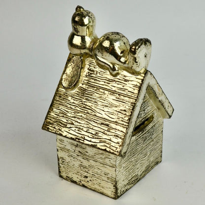 Leonard Snoopy Vintage Silver Plated Piggy Money Bank