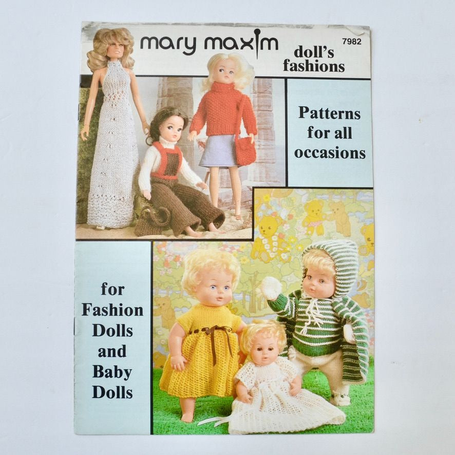 Mary Maxim Doll's Fashions Patterns 7982 1979 Book