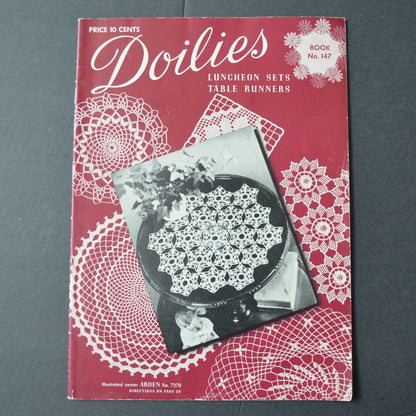 Vintage 1940s Crochet Pattern Book Doilies Luncheon Sets Table Runners Book 147