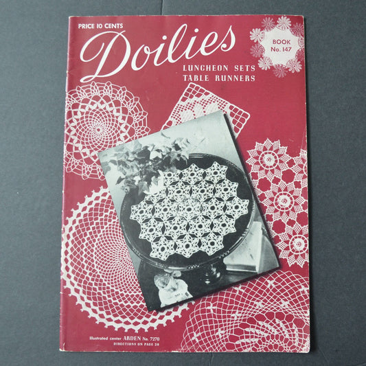 Vintage 1940s Crochet Pattern Book Doilies Luncheon Sets Table Runners Book 147