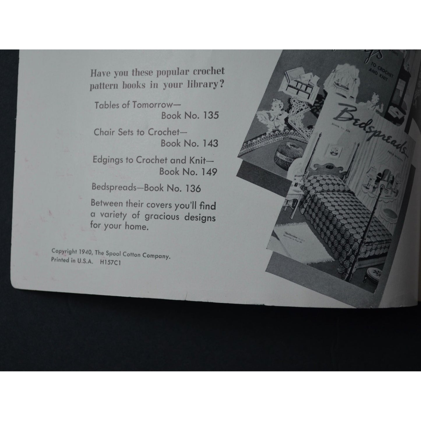 Vintage 1940s Crochet Pattern Book Doilies Luncheon Sets Table Runners Book 147