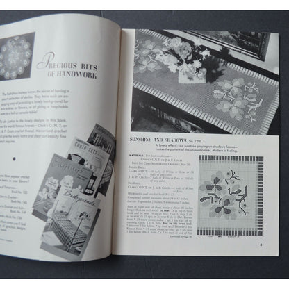 Vintage 1940s Crochet Pattern Book Doilies Luncheon Sets Table Runners Book 147
