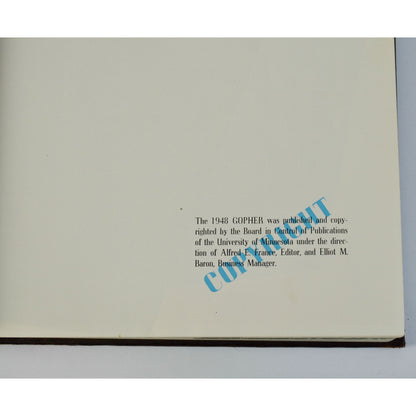 1948 University of Minnesota Gophers Gopher Yearbook Vintage