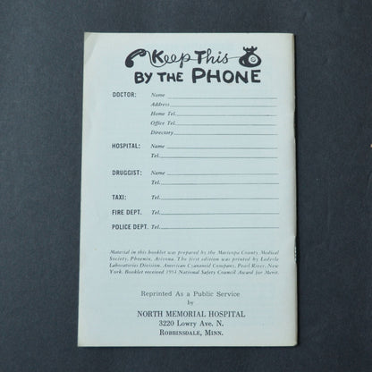 What's the Answer Booklet About Child Accidents North Memorial Hospital 1954