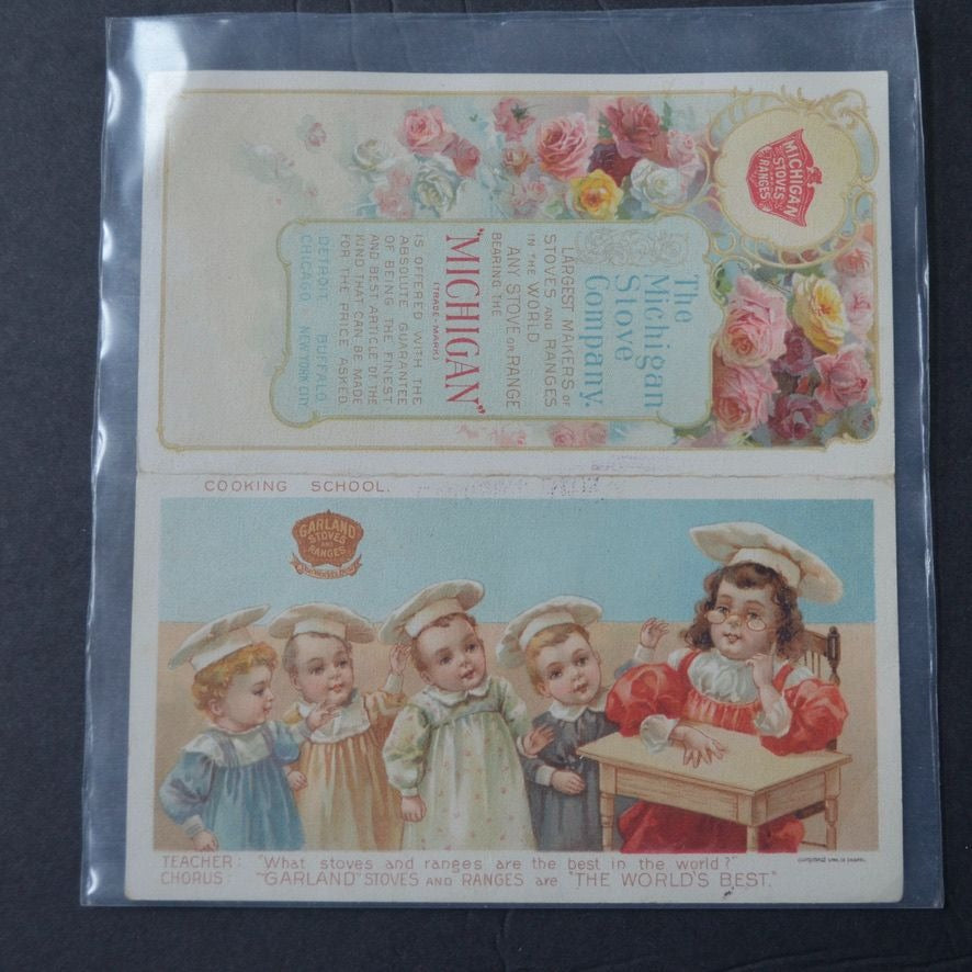 The Michigan Stove Company Victorian Trading Card Folding