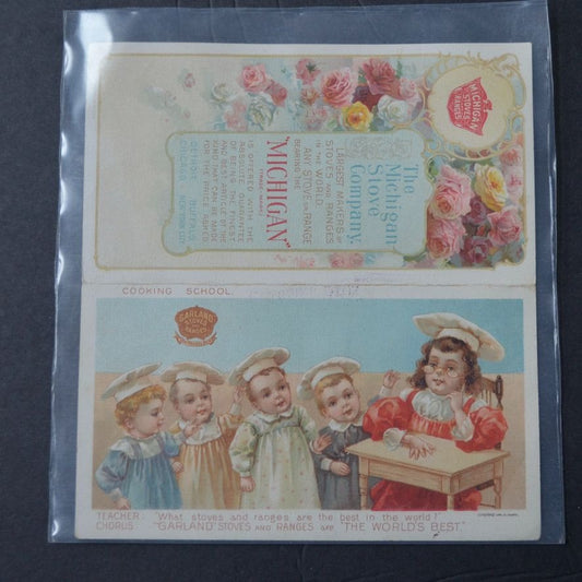 The Michigan Stove Company Victorian Trading Card Folding