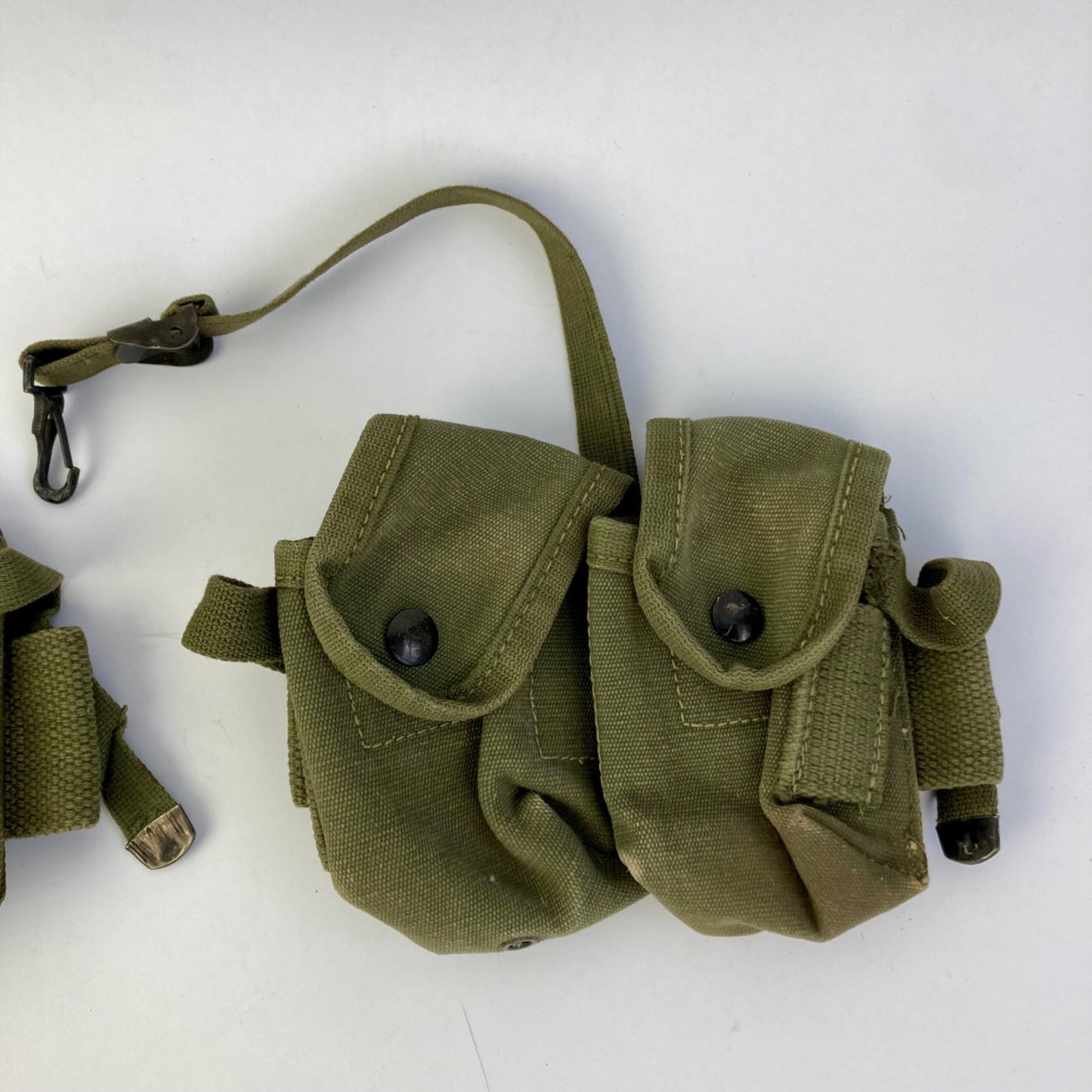 Lot 2 Vintage M1 Garand Double Enbloc Pouch Clip Belt Magazine Pouch