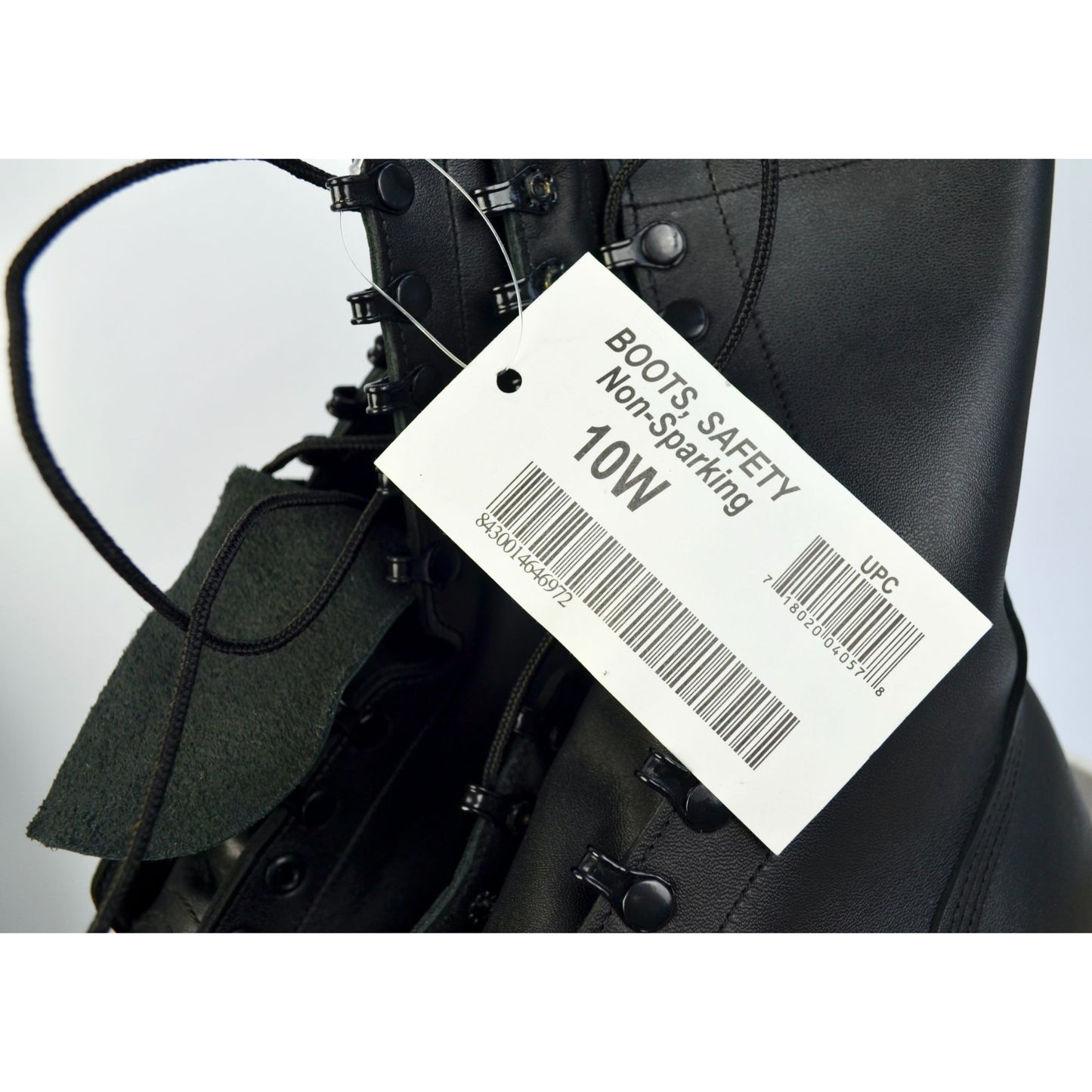 Addison Men's Steel Toe Safety Non-Spark Combat Boot Size 10W Black Leather NEW