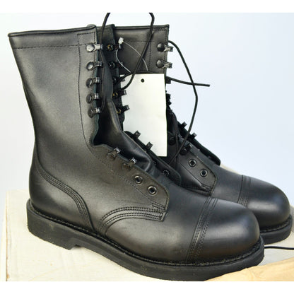 Addison Men's Steel Toe Safety Non-Spark Combat Boot Size 10W Black Leather NEW