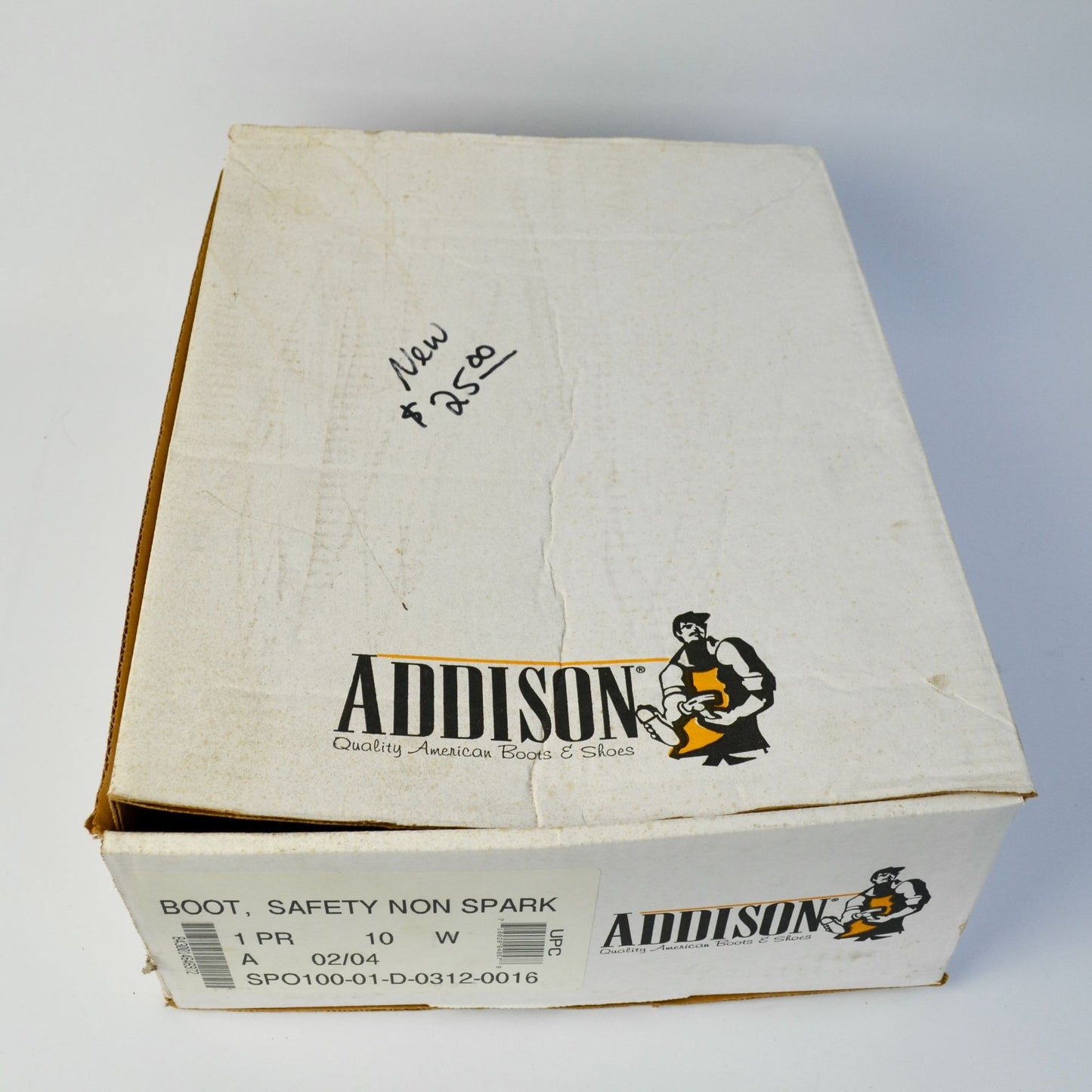 Addison Men's Steel Toe Safety Non-Spark Combat Boot Size 10W Black Leather NEW