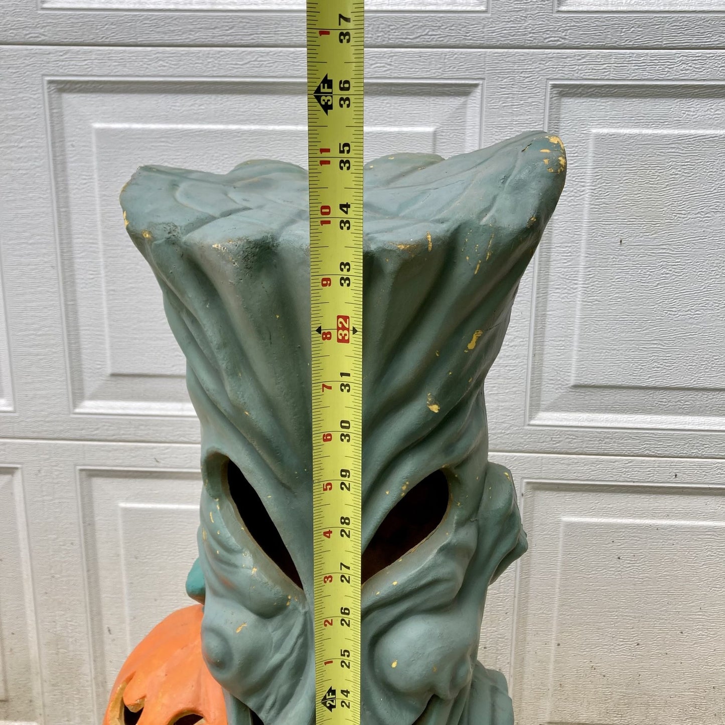 Vintage Halloween Blow Mold Spooky Tree Lighted w/ Face Pumpkin J-O-L WORKS