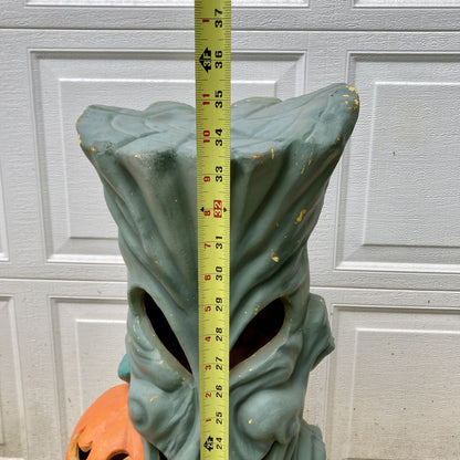 Vintage Halloween Blow Mold Spooky Tree Lighted w/ Face Pumpkin J-O-L WORKS