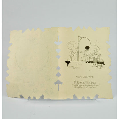 Vintage Valentine Card Lace Front Boy Girl Hammock