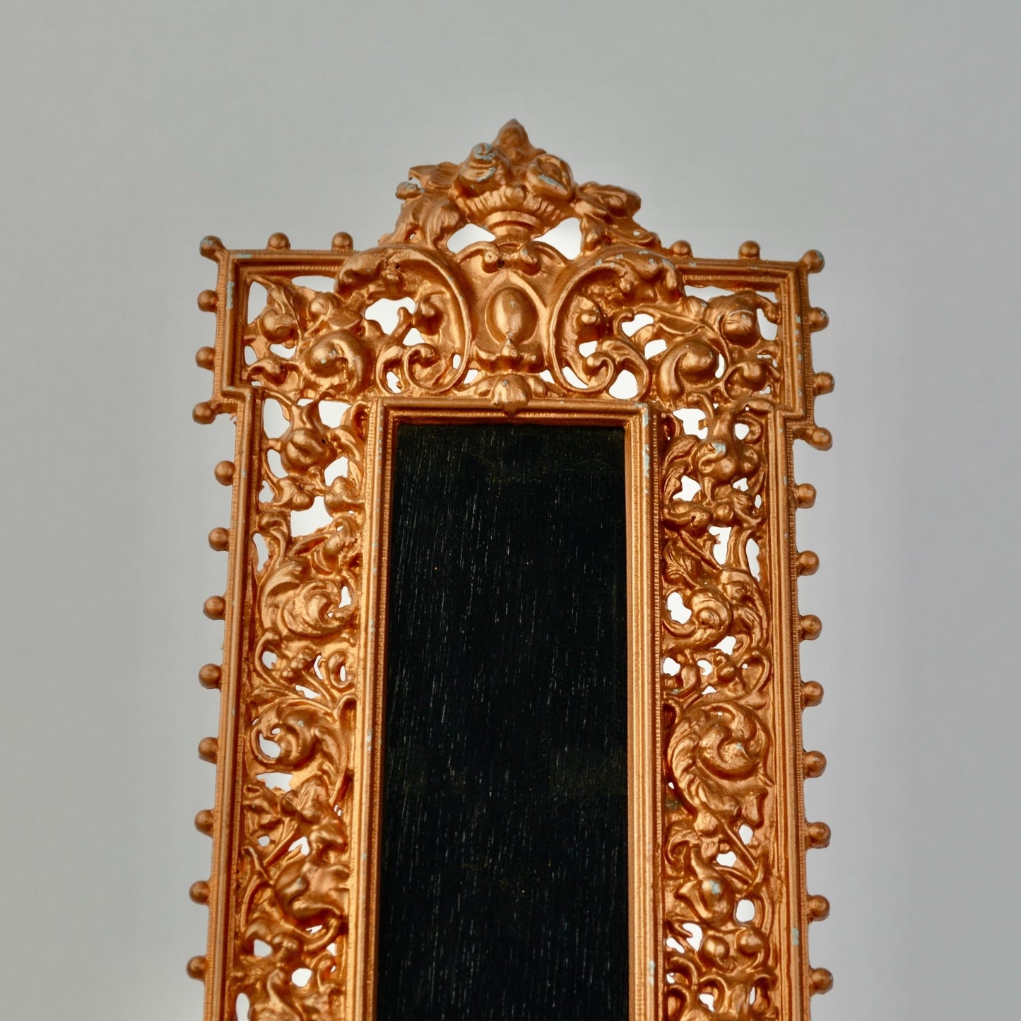 Made in Italy Vintage Heavy Ornate Cast Metal Picture Frame