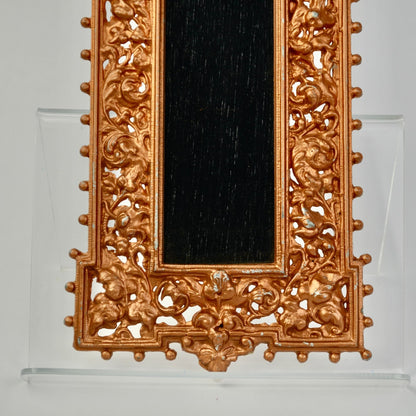 Made in Italy Vintage Heavy Ornate Cast Metal Picture Frame