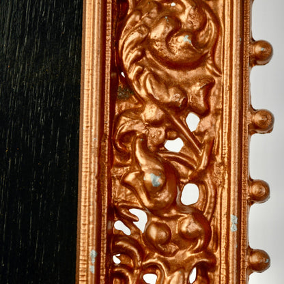 Made in Italy Vintage Heavy Ornate Cast Metal Picture Frame