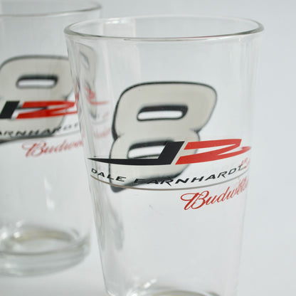 Set of 4 Budweiser Dale Earnhardt Jr #8 Beer Glasses NASCAR Junior Motorsports