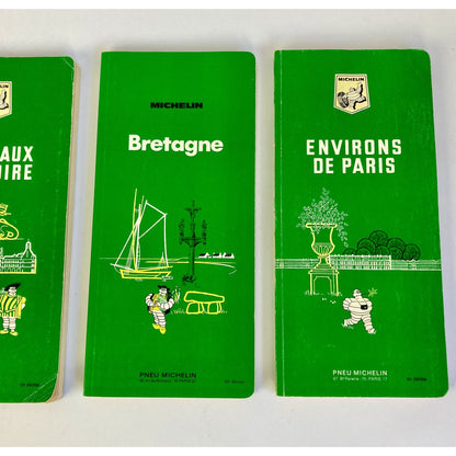 Vintage 1960-70's Michelin French Travel Guides Bretagne Normandie Paris Loire