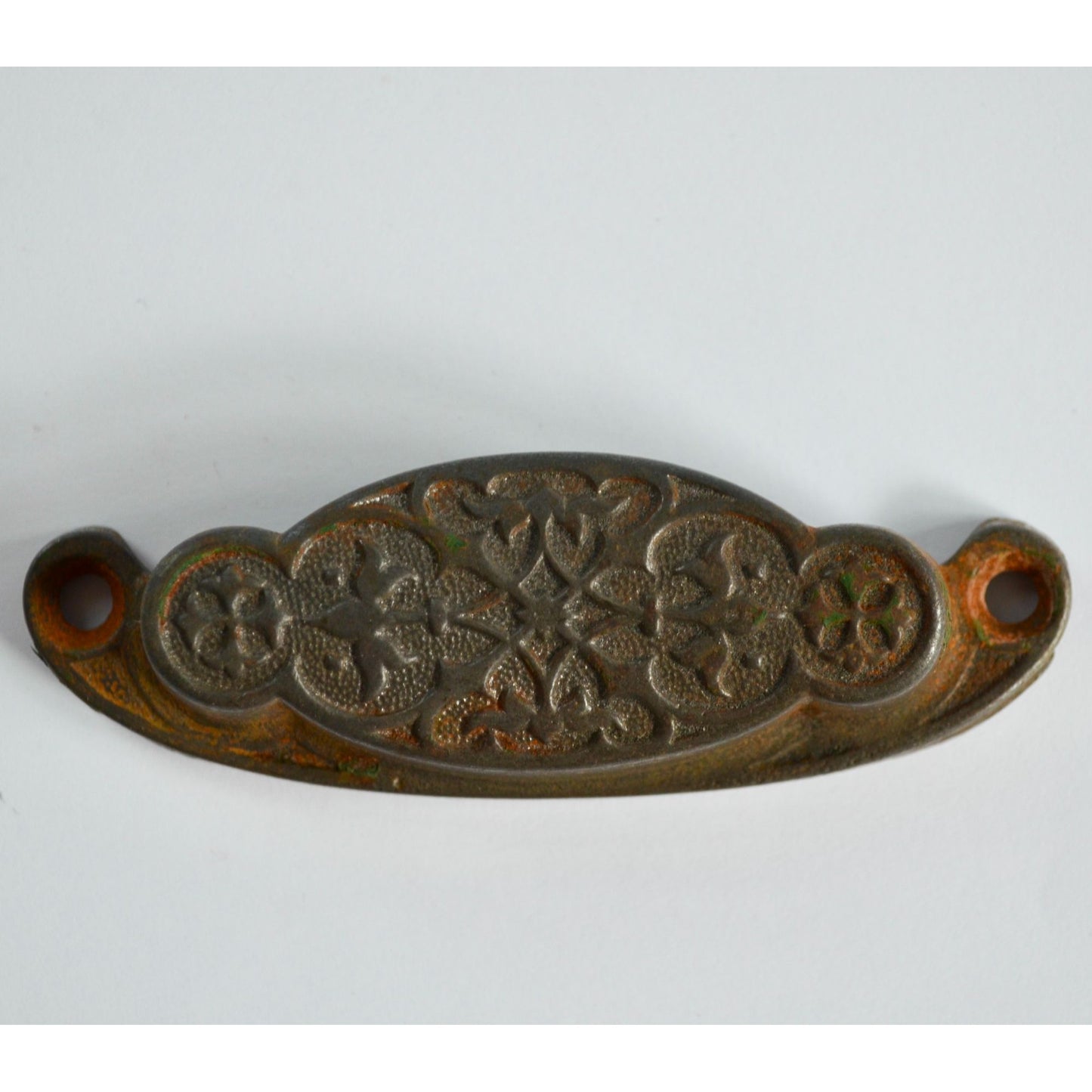 Antique Victorian Cast Iron Bin Pull Eastlake? 4" Drawer Dresser Handle Vintage