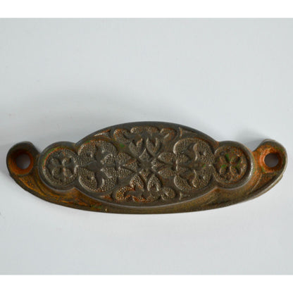Antique Victorian Cast Iron Bin Pull Eastlake? 4" Drawer Dresser Handle Vintage